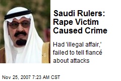 Saudi Rulers: Rape Victim Caused Crime