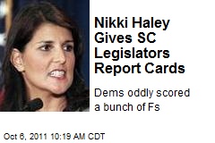 Nikki Haley Gives SC Legislators Report Cards