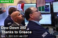 Dow Down 253 Thanks to Greece