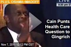 Herman Cain Punts Debate Question on Medicare to Newt Gingrich