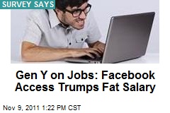 Gen Y on Jobs: Facebook Access Trumps Fat Salary