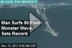 Man Surfs 90-Foot Monster Wave, Sets Record