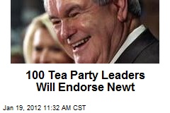 100 Tea Party Leaders Will Endorse Newt