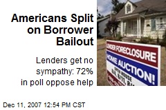 Americans Split on Borrower Bailout