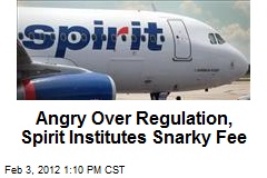 Angry Over Regulation, Spirit Institutes Snarky Fee
