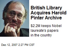 British Library Acquires Harold Pinter Archive