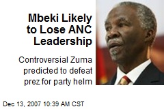 Mbeki Likely to Lose ANC Leadership