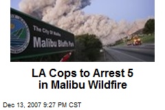 LA Cops to Arrest 5 in Malibu Wildfire