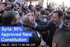 Syria: 89% Approved New Constitution