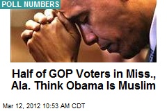 Half of GOP Voters in Miss., Ala. Think Obama Is Muslim