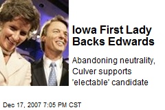 Iowa First Lady Backs Edwards
