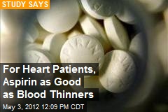 For Heart Patients, Aspirin as Good as Blood Thinners