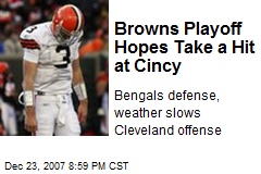 Browns Playoff Hopes Take a Hit at Cincy