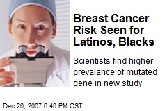 Breast Cancer Risk Seen for Latinos, Blacks