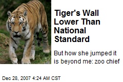 Tiger's Wall Lower Than National Standard