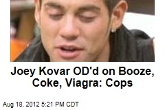 Joey Kovar OD&#39;d on Booze, Coke, Viagra: Cops