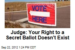 Judge: Your Right to a Secret Ballot Doesn&#39;t Exist