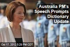 Australia PM&#39;s Speech Prompts Dictionary Update