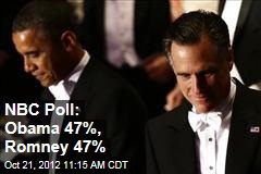 NBC Poll: Obama 47%, Romney 47%
