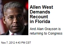 Allen West Demands Recount in Florida