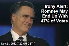 Irony Alert: Romney May End Up With 47% of Votes