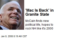 'Mac Is Back' in Granite State