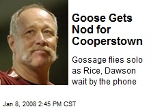 Goose Gets Nod for Cooperstown