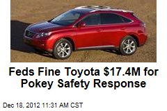 Feds Fine Toyota $17.4M for Pokey Safety Response