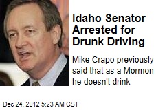 Idaho Senator Arrested for Drunk Driving
