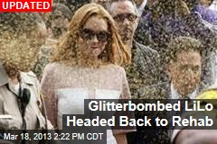 Lindsay Lohan Glitterbombed