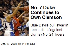 No. 7 Duke Continues to Own Clemson