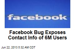 Facebook Bug Exposes Contact Info of 6M Users