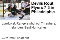 Devils Rout Flyers 7-3 in Philadelphia