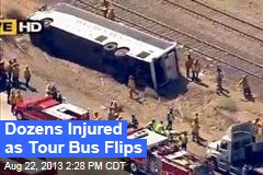 Dozens Injured as Tour Bus Flips