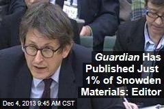 Guardian Has Published Just 1% of Snowden Materials: Editor