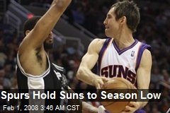 Spurs Hold Suns to Season Low