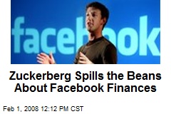 Zuckerberg Spills the Beans About Facebook Finances