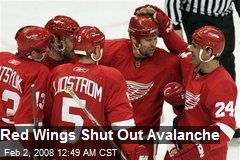 Red Wings Shut Out Avalanche