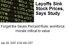 Layoffs Sink Stock Prices, Says Study