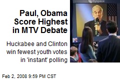 Paul, Obama Score Highest in MTV Debate