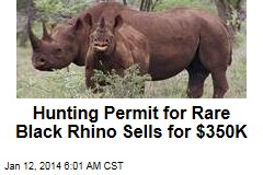 Hunting Permit for Rare Black Rhino Sells for $350K