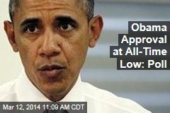 Obama Approval at All-Time Low: Poll