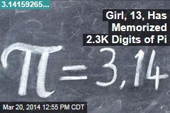 Girl, 13, Has Memorized 2.3K Digits of Pi