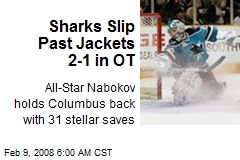Sharks Slip Past Jackets 2-1 in OT
