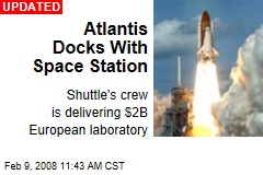 Atlantis Docks With Space Station