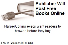 Publisher Will Post Free Books Online