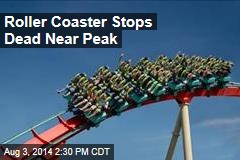 Roller Coaster Stops Dead Near Peak