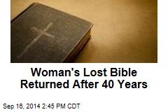 Woman&#39;s Lost Bible Returned After 40 Years