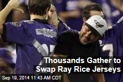 Thousands Gather to Swap Ray Rice Jerseys