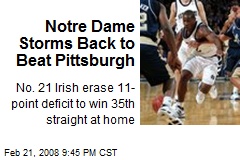 Notre Dame Storms Back to Beat Pittsburgh